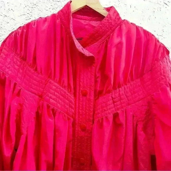 Vintage 1980s bright pink puffy jacket size Medium - Picture 2 of 6